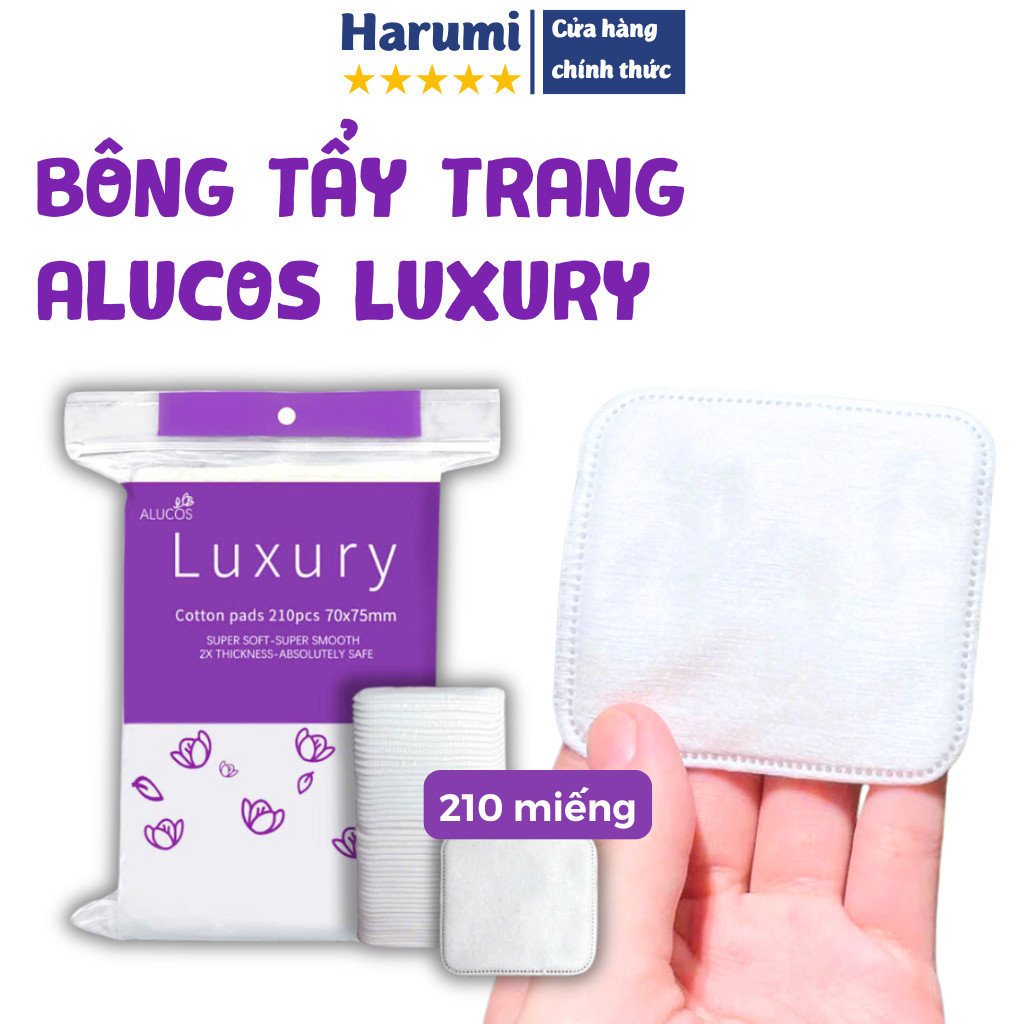 Bông Tẩy Trang Alucos LUXURY 210 Miếng Siêu Xịn, Mềm Mịn, Bông Tẩy Trang…