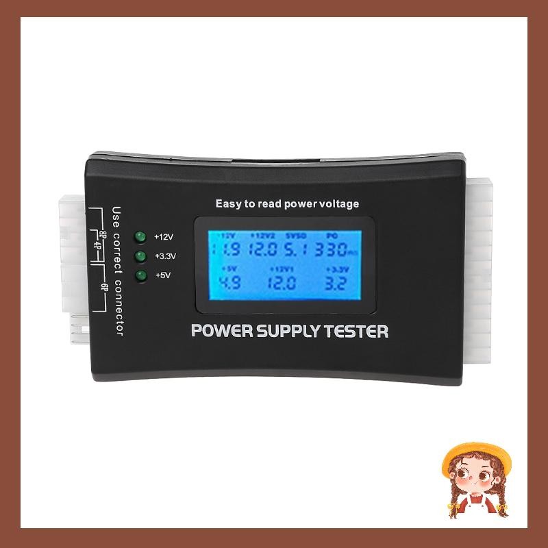 Máy tính Li PC Power Supply Test Checker 20 24 pin HDD ATX BTX Meter LCD