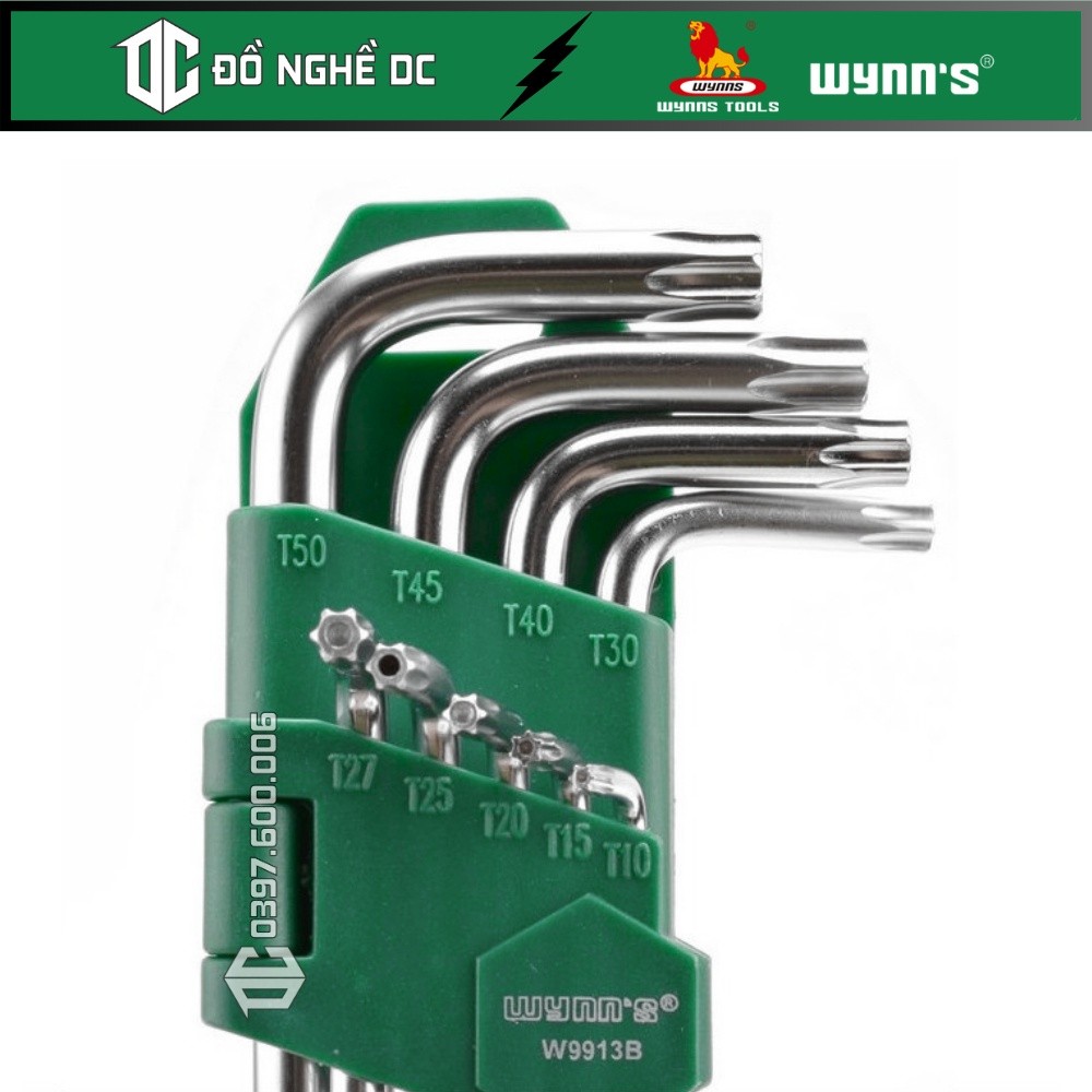 Bộ Lục Giác Hoa Thị, Đầu Bông Ngắn Dài 9 size 1.5-10mm WYNN'S W9913A W9913B chất liệu thép cứng, sửa