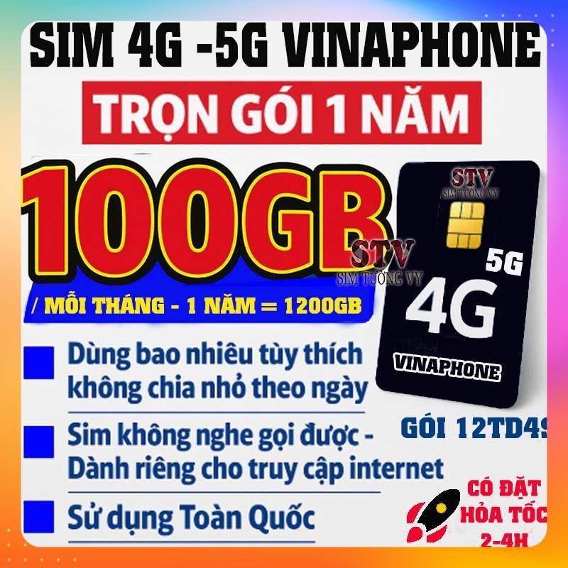 Sim 4G Vinaphone trọn gói sử dụng 1 năm gói cước D500,D219, 14BIG50Y, U1500, 12TD49  tặng que chọc s