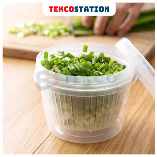 Hộp Nhựa Mini Đựng Hành, Tỏi, Ớt 2 Lớp Có Rãnh Thoát Nước - Hộp Đựng Gia Vị Có Rãnh Thoát Nước