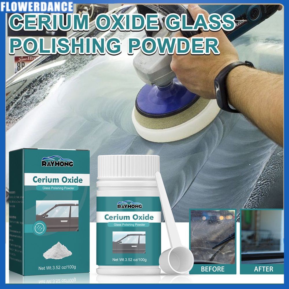 Bộ đánh bóng kính Cerium Oxide 100g phục hồi độ trong suốt cho kính chắn gió cửa sổ ô tô Giao hàng n