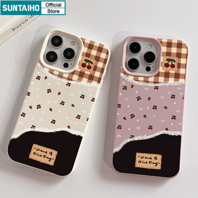 Suntaiho Thẩm Mỹ Họa Tiết Anh Đào Dễ Thương Ốp Lưng Điện Thoại Silicon Mềm Cao Cấp Chống Sốc Cho IPhone 11 12 13 14 15 16 Pro Max IP 7 8 Plus IPhone X Xs XR Xs Max