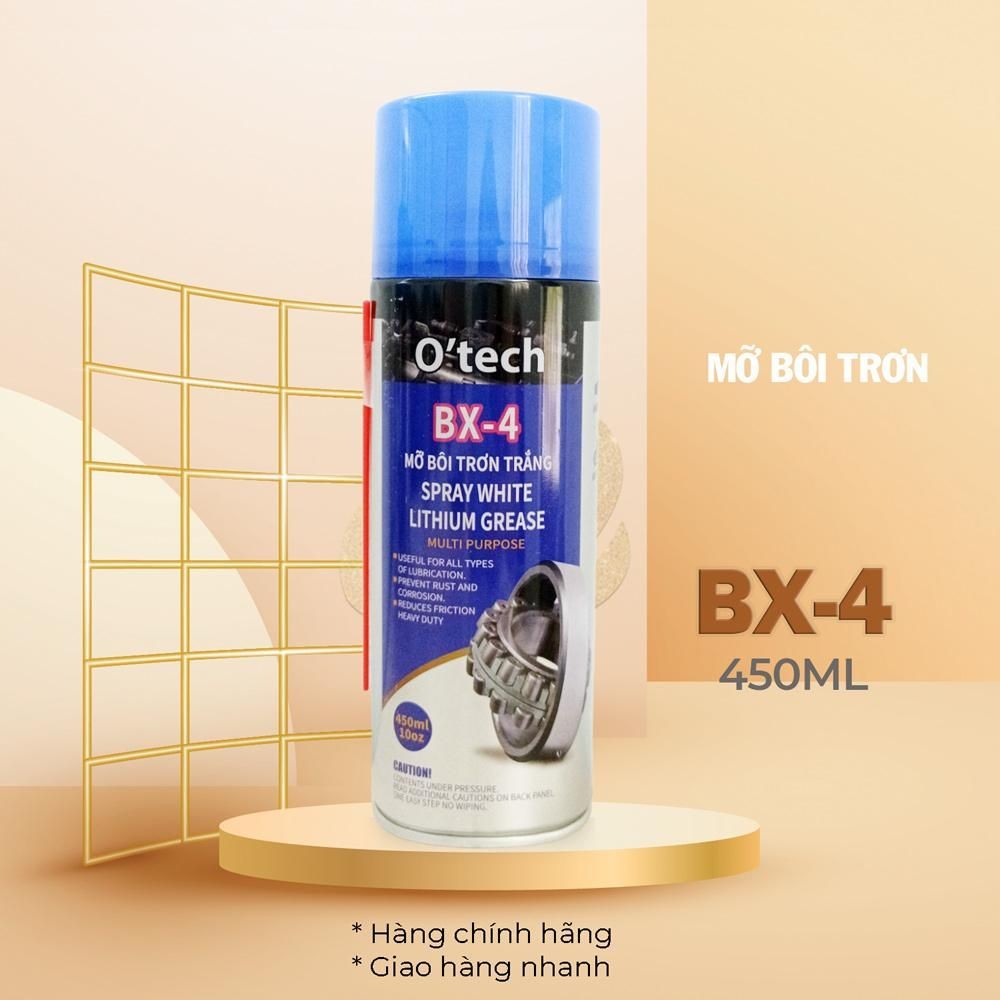 Bình xịt BX-4 Mỡ Bôi Trơn Trắng O’tech (450 ml)
