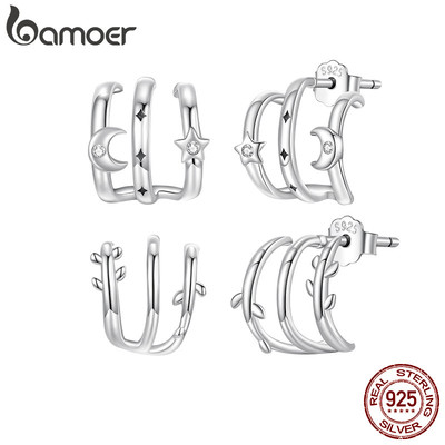 Bông tai bạc Bamoer 925 Vòng trang sức nữ Quà tặng