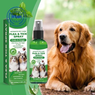 100ml Xịt đuổi thú cưng Chuyên nghiệp Pet Cat Dog Chăm sóc da Bọ chét Xịt Mite A9a5