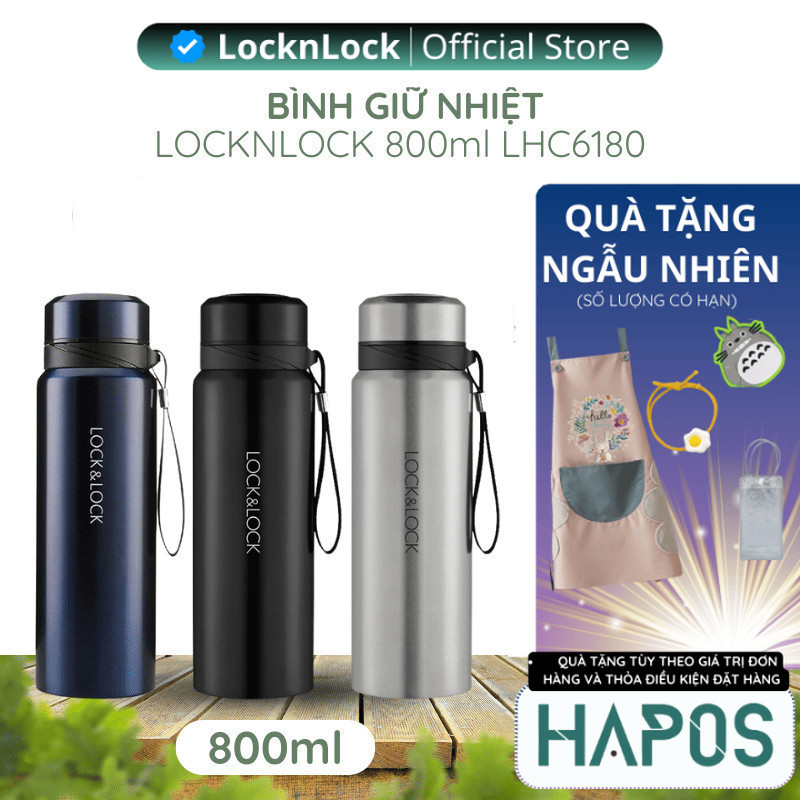 Bình giữ nhiệt LocknLock LHC6180 800ml Chính hãng, có lưới lọc trà, giữ nóng lạnh vượt trội - Hapos Mall