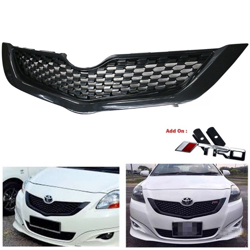 Xf Toyota Vios NCP93 Vios Dugong BELTA Lưới tản nhiệt phía trước màu đen 2008-2013 Có thể thêm logo 