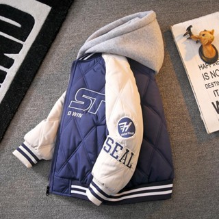 [20-60kg] Áo khoác Phao, Áo Đẹp, mũ nỉ, phong cách Hàn Quốc, dành cho bé trai, Áo khoác Mùa Đông, Áo