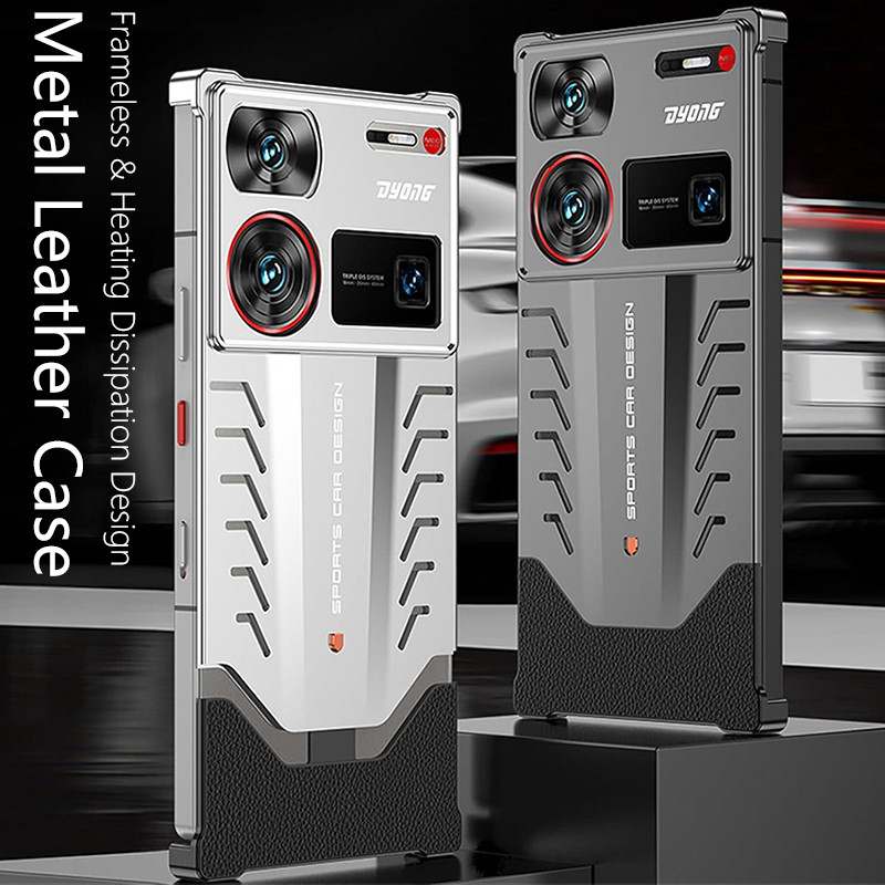 Ốp Nhôm Cao Cấp Cho ZTE Nubia Z60 Ultra Và Z60 Ultra Da Kim Loại Hàng Đầu Tản Nhiệt Không Khung Bao