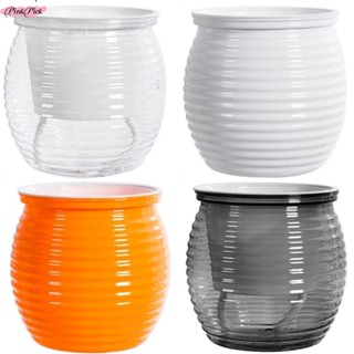 [Hồng] Chậu cây tự tưới nước, Chậu hoa để bàn thấm nước tự động bằng nhựa, Bình hoa hai lớp trong suốt bền bỉ