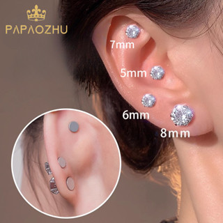  Papaozhu 1 Không Xuyên S925 Bạc Pha Lê Từ Tính Bông Tai Dành Cho Nữ Không Lỗ Miệng Mũi Vòng Tai Trang Sức Quà Tặng 