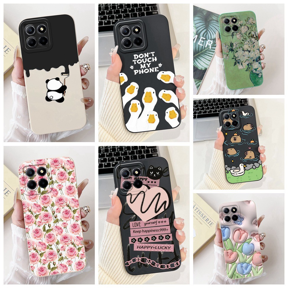 Ốp lưng Honor X8b Thẩm mỹ Mèo dễ thương Thời trang ngộ nghĩnh Vỏ điện thoại silicon mát mẻ Honor X8b