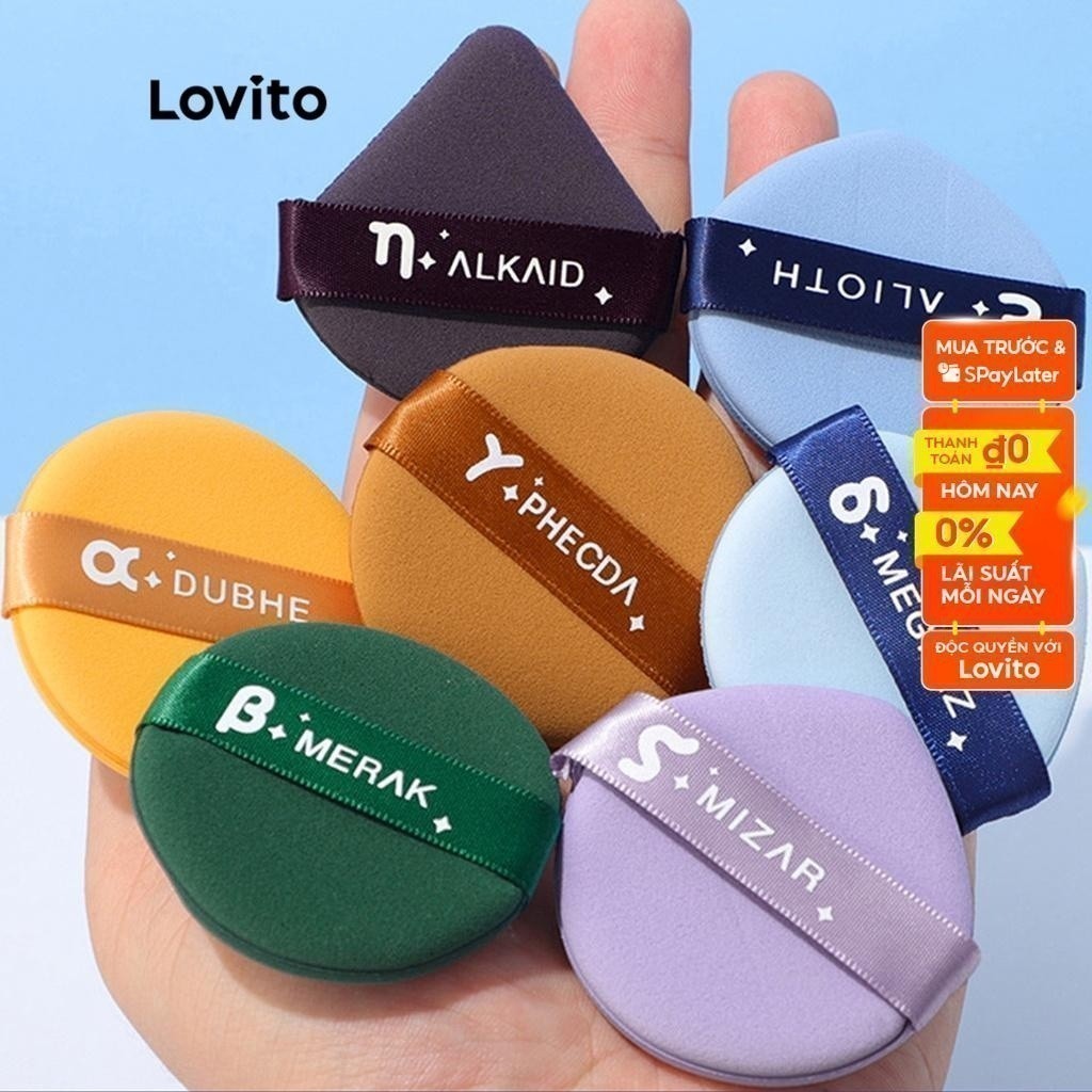 Set 3 Mút Trang Điểm Lovito Mềm Tái Sử Dụng L48Mu002 (Tím/Xanh Lá Đậm/ Vàng/ Cam/ Tím Nhạt/ Xanh Dương Nhạt/ Xanh Dương)