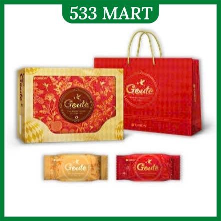 [Hộp 475.2g] Hộp Quà Tết Bánh quy Goute Orion Hộp Thiếc The Blosooming Era Hộp 475.2g + Kèm Túi Giấy