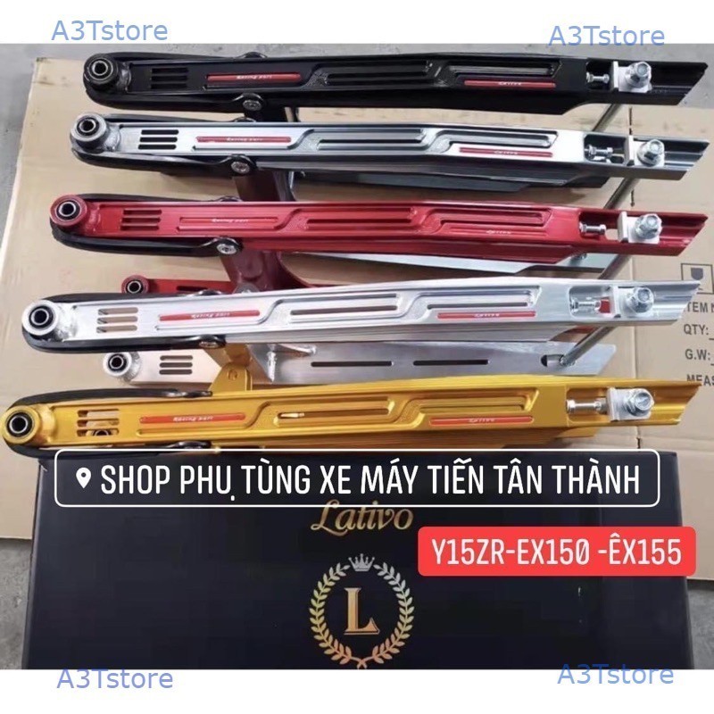 Gắp LATIVO THANH NHÔM CNC y15zr ex150 ex155 (V2 )TẶNG KÈM CAO SU PASS TĂNG SÊN