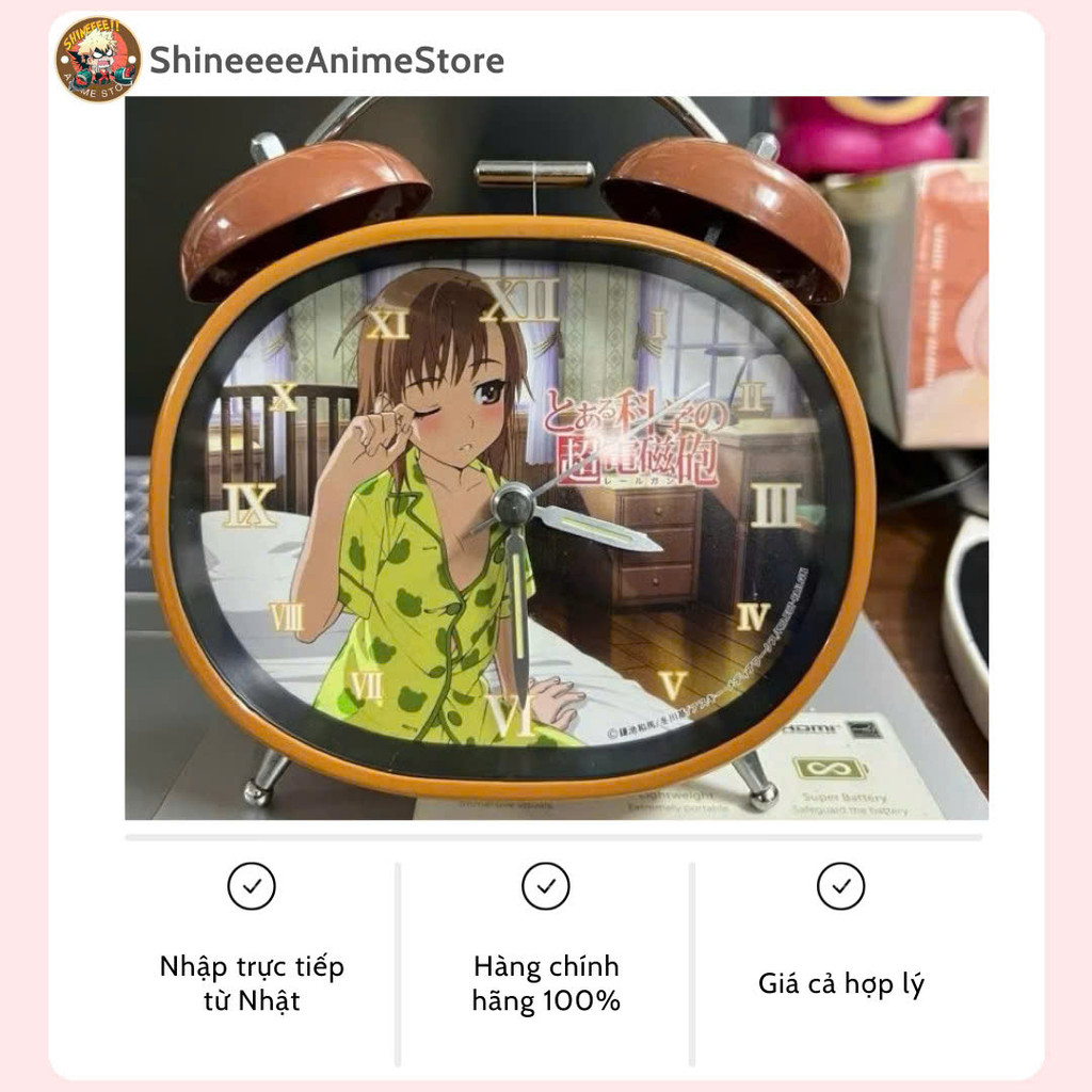 [Chính Hãng Nhật Bản] Đồng Hồ Toaru Kagaku no Railgun -  Mikoto Misaka - Clock