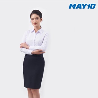Áo sơ mi nữ trắng May 10 màu AT049