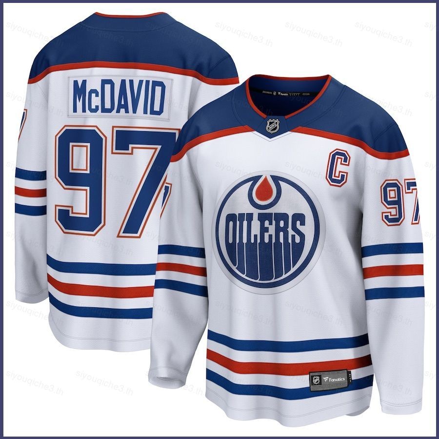 SY3 NHL Edmonton Oilers Jersey McDavid Áo thun dài tay Người hâm mộ thể thao Áo Plus Size YS3