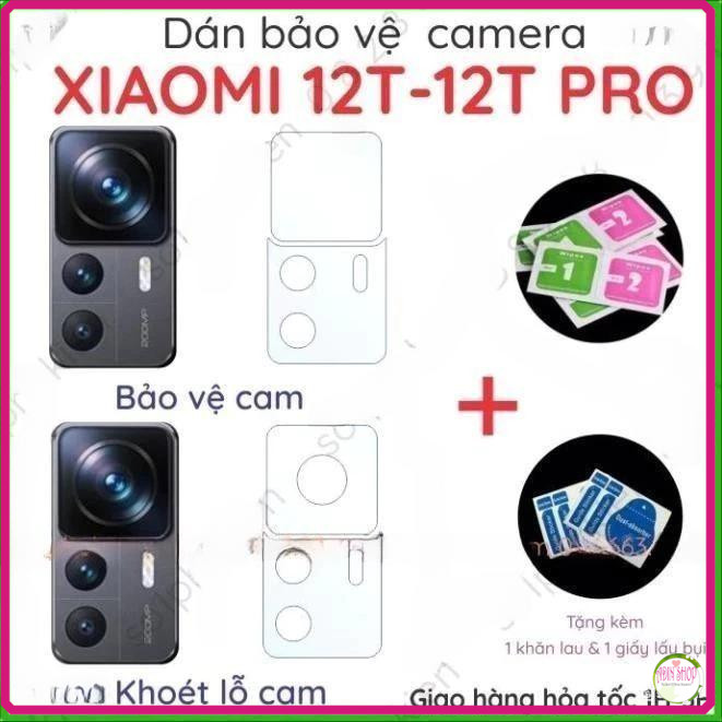Dán bảo vệ camera Xiaomi 12T / 12T pro (5G) / K50/ K50 pro/ K50 ultra loại nano chống bể và PPF chốn