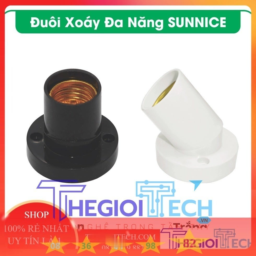ĐUÔI ĐÈN XOAY ĐA NĂNG ĐEN