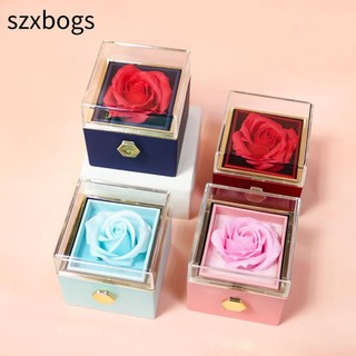  Hộp Quà Hoa Hồng SZXBOGS Hộp Trang Sức Xoay Nắp Trong Suốt Hoa Hồng Vĩnh Cửu Acrylic Sáng Tạo Có Túi Quà Xà Phòng Hoa Vòng Cổ Bảo Quản Tiệc Cưới 