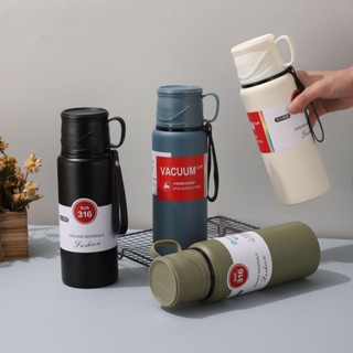 Bình Giữ Nhiệt VACUUM CUP sus 316 dung tích 600ml - 1500ml Có Lưới Lọc Trà Kèm Cốc Uống nhiều màu basic