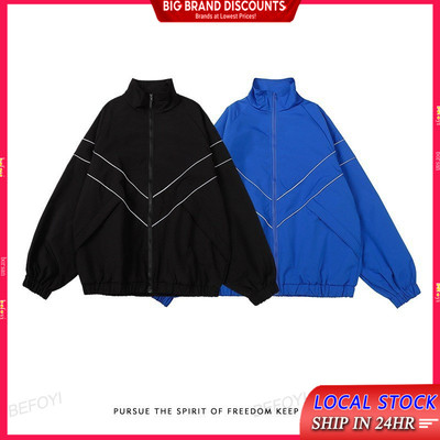 Áo khoác nam dài tay cổ đứng đơn giản Klein Blue Thương hiệu thời trang dáng rộng đường phố Cặp đôi vỏ áo khoác BEFOYI ZXH100