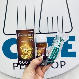 BROMHEXINE ORAL siro uống hỗ trợ hô hấp cho chó mèo giúp long đờm giảm ho, dễ thở - Vemedim