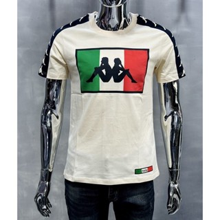  Áo Thun Nam KAPPA Cổ Tròn Màu Kem Phối_KP18 