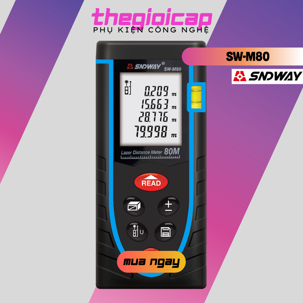 Thước đo khoảng cách bằng tia laser SNDWAY phạm vi 80m (SW-M80)