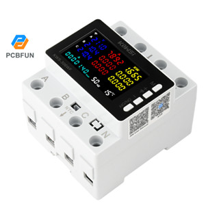 Pcbfun KWS-306 Tuya WIFI điện áp thông minh dòng điện và đồng hồ đo nguồn màn hình màu HD ba pha loại đường ray bốn dây