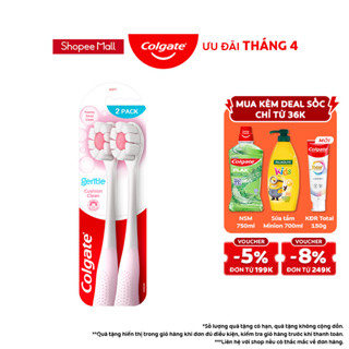 Bộ 2 Bàn chải Colgate Gentle Cushion Clean lông chải siêu dày tạo bọt mịn