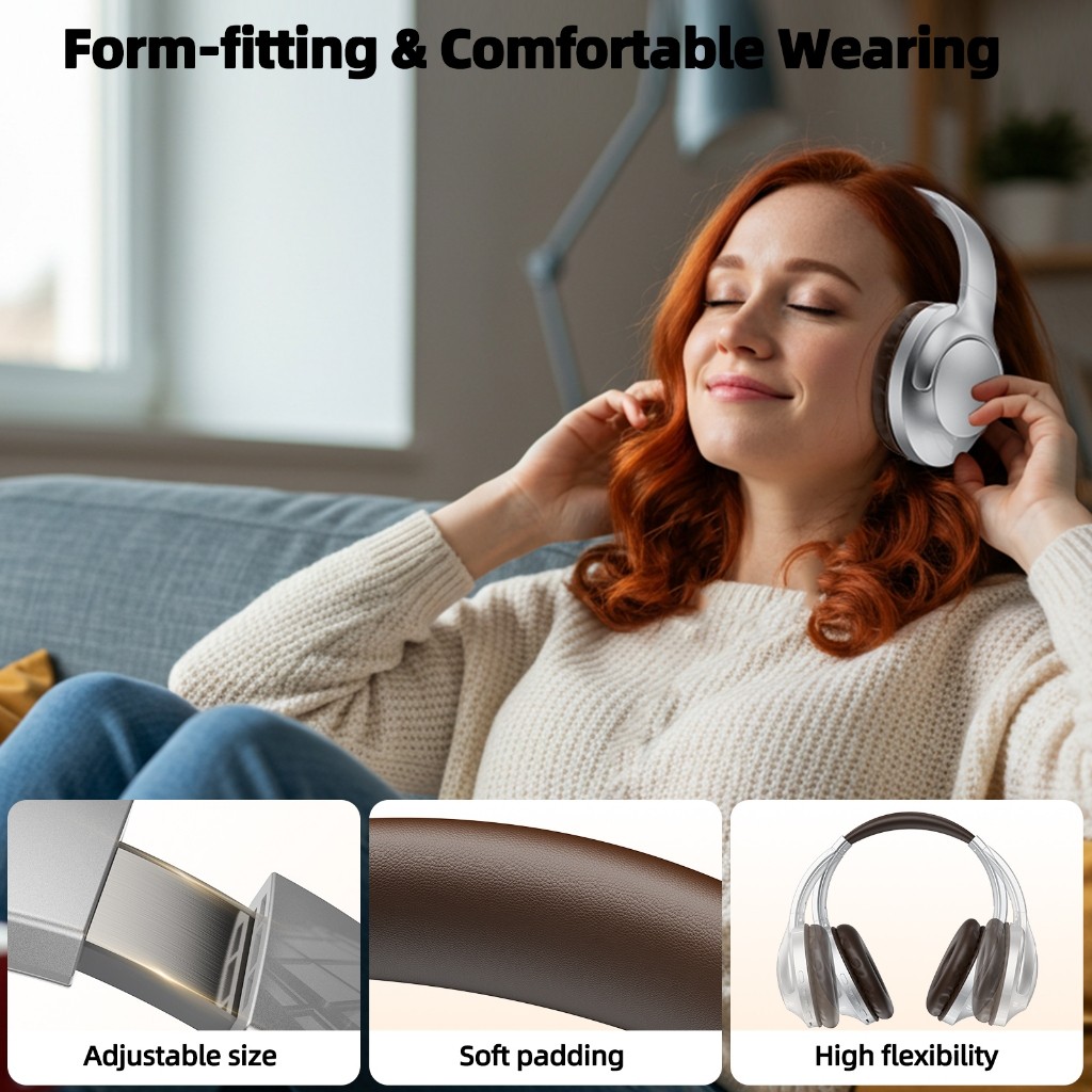 Tai nghe Bluetooth GOOJODOQ Chất lượng âm thanh tuyệt vời, giảm tiếng ồn thiết kế có thể gập lại và nhẹ tai nghe di động | BigBuy360 - bigbuy360.vn