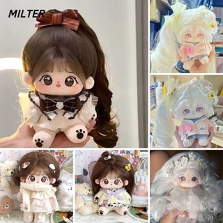 Búp bê Cotton MILTER 20cm, có thể thay quần áo mặc quần áo cho bé Búp bê vải, Kawaii với bộ xương đôi mắt to khỏa thân Bộ sưu tập búp bê cho bé