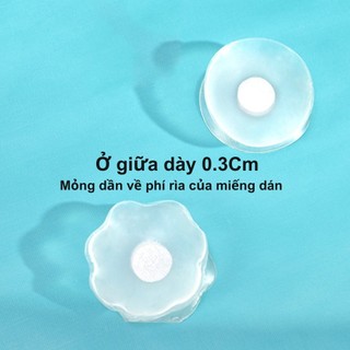 Lon 5 cặp Miếng dán ngực silicon trong suốt chống lộ sử dụng nhiều lần SON_VIKING
