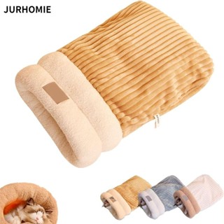  Túi ngủ JURHOMIE Tổ Túi ngủ cho thú cưng thoải mái mùa đông Túi ngủ cho mèo 360°Bọc cho mèo trong nhà Lông cừu bông cho mèo hang động 