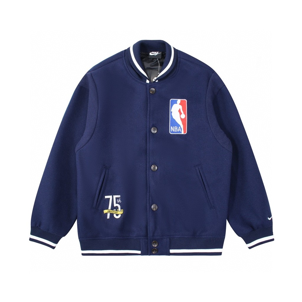 Nike Team 31 Courtside Áo khoác bóng rổ nam thêu Logo Áo khoác bóng chày thể thao nữ và áo khoác Cotton dày dặn thông thường