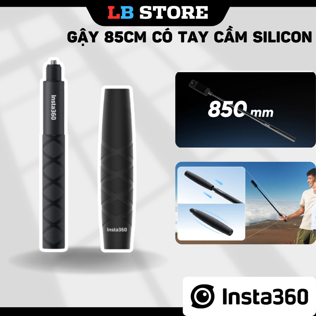Gậy tàng hình Insta360 85cm 2024 dành cho Insta360 One X4 X3 X2 nhỏ gọn