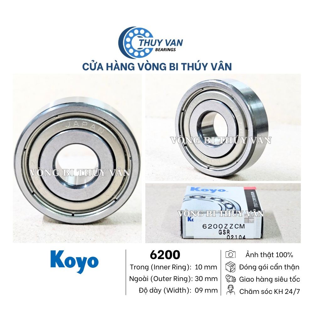 Vòng bi bạc đạn hạt tròn 6200 6201 6202 6203 6204 6205 6206 6207 6208 6209 hãng KOYO Nhật Bản