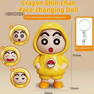 . Búp Bê Shin-chan Mini Dễ Thương – Thay Đổi Khuôn Mặt, Có Móc Khóa & Đồ Trang Điểm
