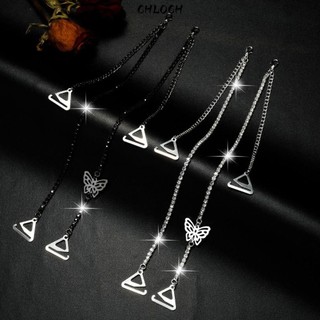 Dây đeo vai CHLOCH, Dây đeo đồ lót bằng kim loại pha lê, Dây đeo áo ngực hình bướm hoa hồng chống trượt mùa hè dành cho nữ