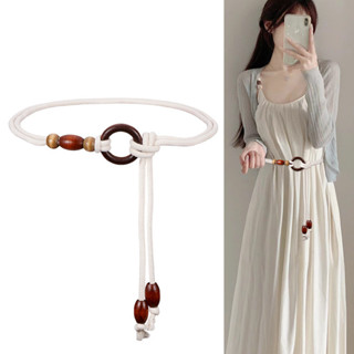 Phong Cách Bohemian Thắt Lưng Trắng Dây Thắt Lưng Mùa Hè Nữ Phong Cách Dân Tộc Trang Trí Với Đầm Retro Thắt Lưng Dây Xích