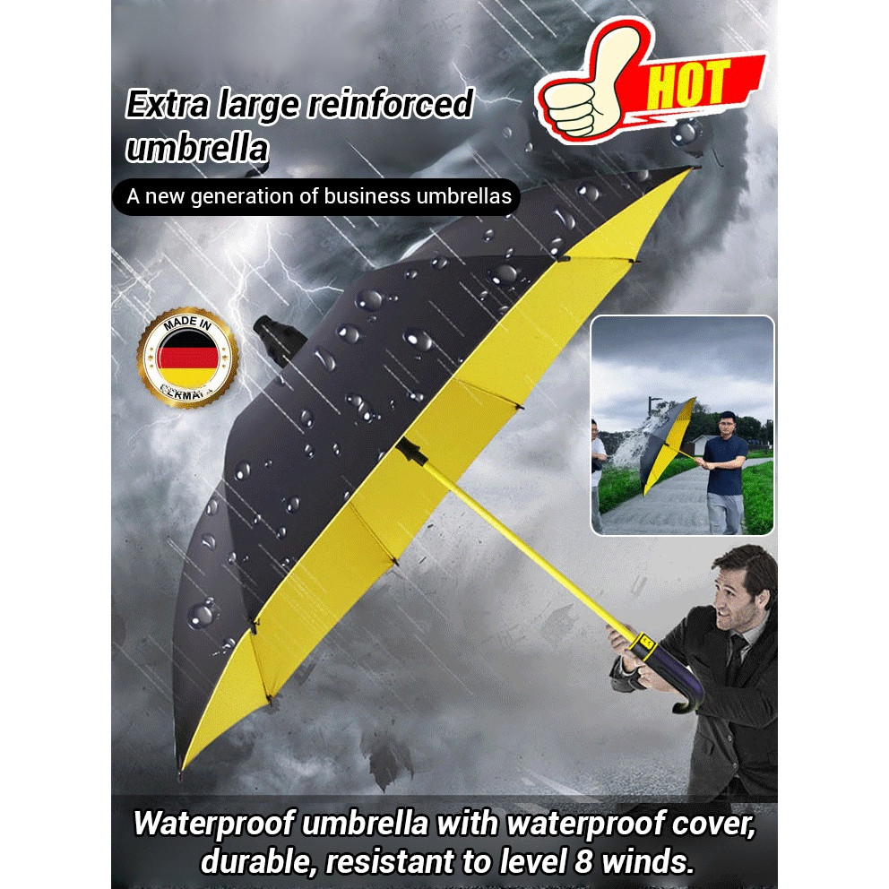 Chống Bão Áo Mưa Ô Golf Nhẹ Chống Tia UV Treo Có Thể Chống Gió cong Ô Đôi Ô Golf Người đam mê Unisex