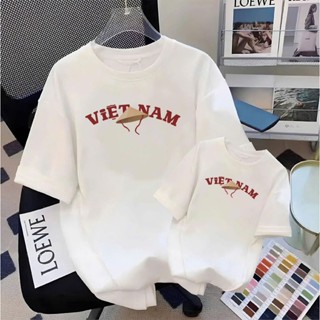 Áo thun tay ngắn đồng phục lớp, đồng phục gia đình in hình nón lá Việt Nam