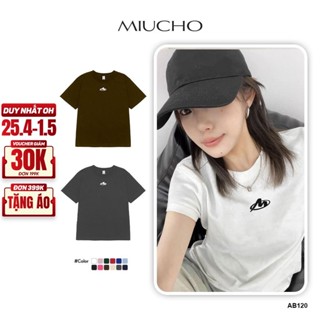 Áo thun ôm form baby tee AB120 Miucho chất vải cotton in Typographic
