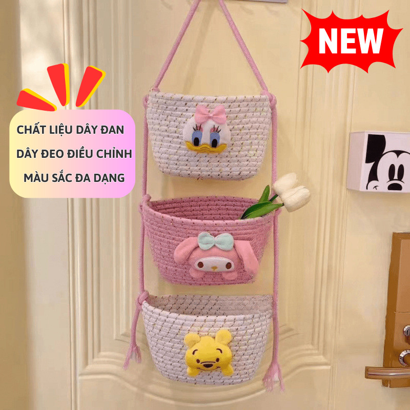 Giỏ Đan Dây Cotton Treo Tường Lily's Decor Với Họa Tiết Hoạt Hình Tươi Mới Để Đựng Đồ Và Trang Trí P