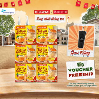 Combo 6 Hộp Trà sữa trân châu Hoàng Kim Hillway - Chuẩn vị Đài Loan size L (hộp 4 gói trà sữa, 4 gói trân châu)