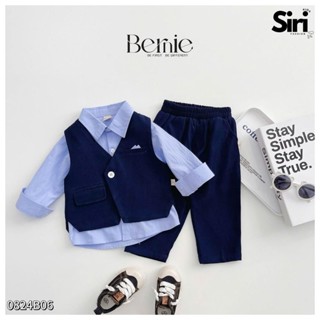 Set vest gile công tử set vest dài túi khăn cho bé trai sinh nhật đi tiệc 1-7 tuổi Siri kids 0824b06 