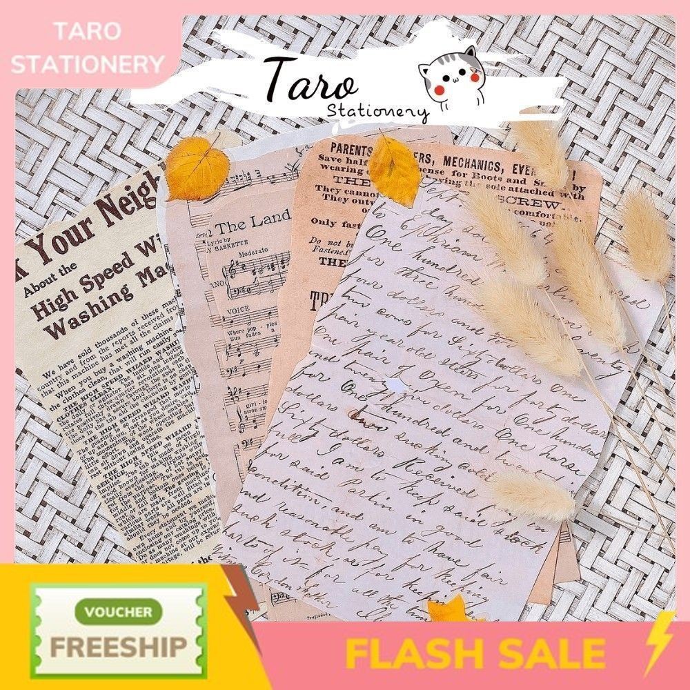 Set 5 giấy nền Vintage cổ điển trang trí Bullet Journal Taro Stationery